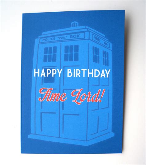 Dr Who Tardis Greeting Card Happy Birthday Time Lord
