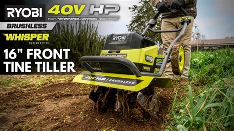 RYOBI 40V HP Brushless 16 Whisper Series Front Tine Tiller YouTube