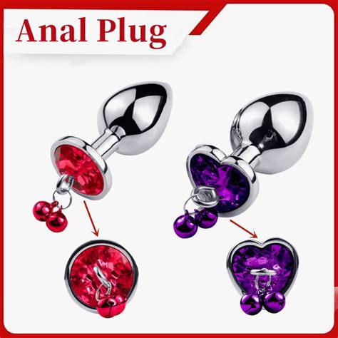 metal anal plug traction chain 3 colors crystal base with bells butt plug prostate massager sm