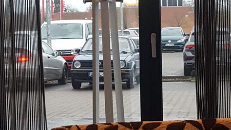 typical german parking lot with my mk2 lurking r volkswagen