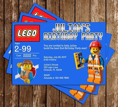 Novel Concept Designs Lego Box Birthday Party Invitation Lego