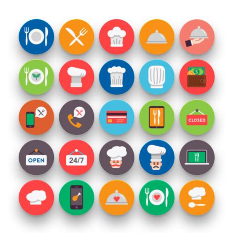 10 00 50 Restaurant Flat Icons Pack Includes Food Icons Food Delivery