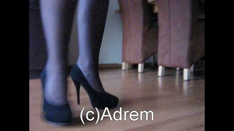 Showing My New Black High Heels And A Glimpse Of My
