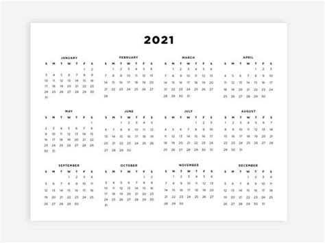 Free, easy to print pdf version of 2021 calendar in various formats. 8.5x11 Printable 2021 Calendar Letter Calendar 2021 Year | Etsy