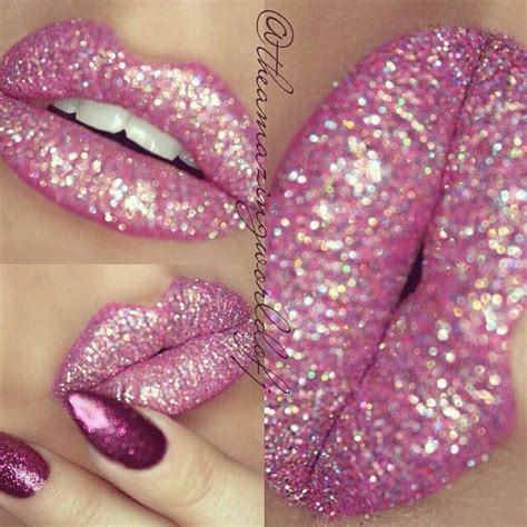 Light Purple And Sparkly Makeup In 2019 Glitter Lips Beauty Makeup