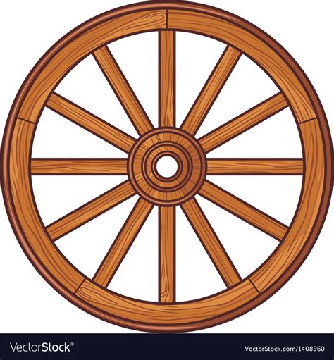 Old Wooden Wheel Royalty Free Vector Image Vectorstock