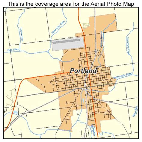 Aerial Photography Map Of Portland In Indiana