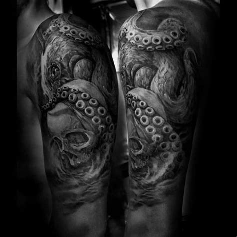 40 Octopus Skull Tattoo Designs For Men Oceanic Ink Ideas
