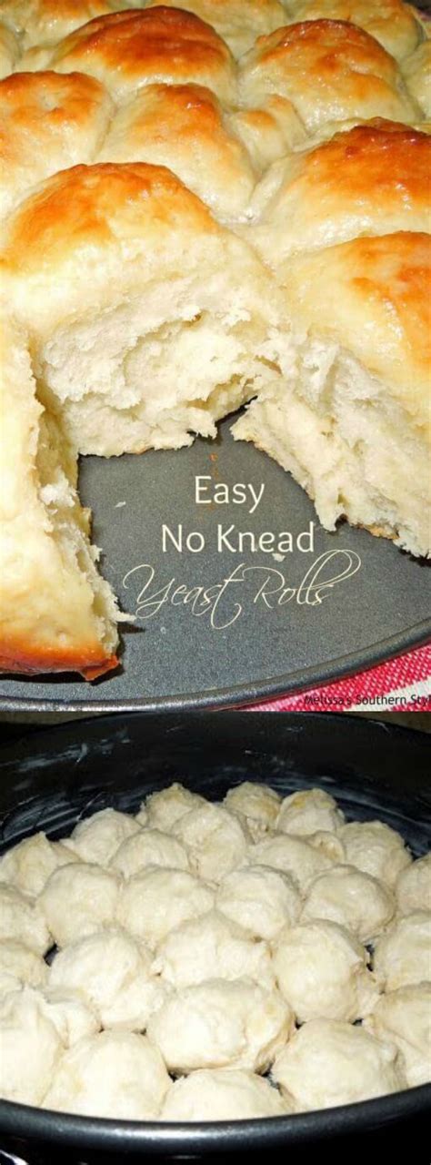 this easy no knead yeast rolls recipe from melissa s southern style kitchen are easy to make and
