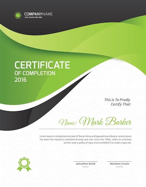 Premium Vector Portrait Certificate Template