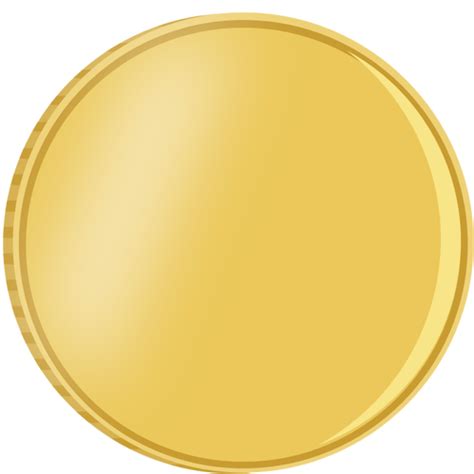 Vector Illustration Of Shiny Gold Coin With Reflection Public Domain