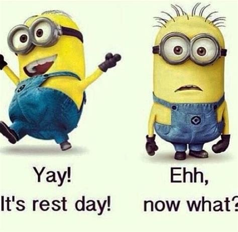 Rest Day Yay Gym Memes Minions Workout Humor