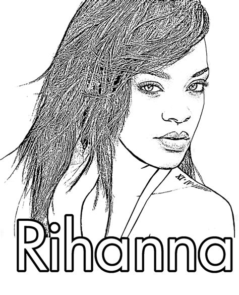 Dibujos De Hermosa Rihanna Para Colorear Pintar E Imprimir