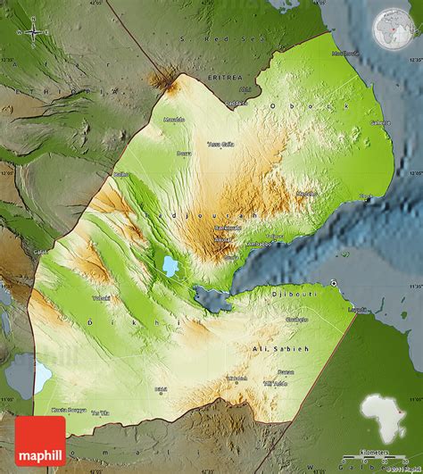 Physical Map Of Djibouti Darken
