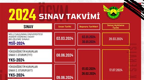 2024 ÖSYM Sınav Takvimi Hoca Ahmet Yesevi Anadolu İmam Hatip Lisesi