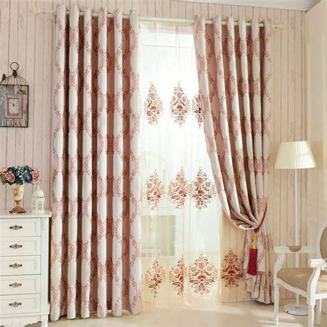 European Double Sided Floral Jacquard Blackout Curtain For Living Room