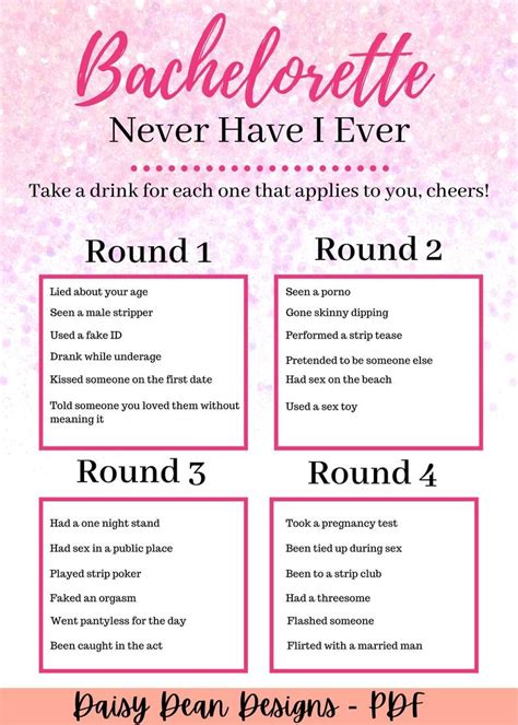 Never Have I Ever Game Bachelorette Party Games Printable Etsy In