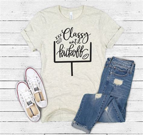 classy until kickoff shirt handlettered football mom football tee football quote game day