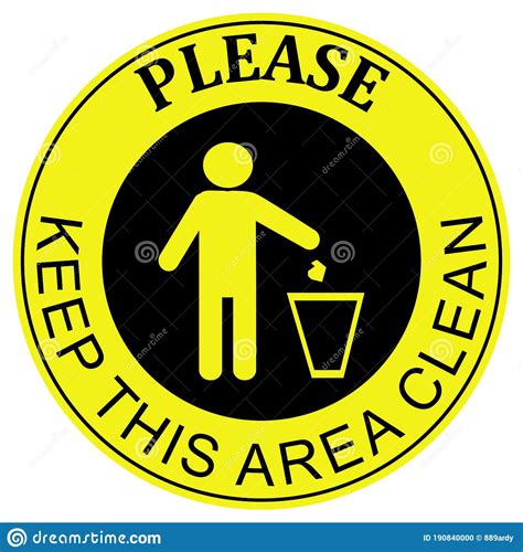 Please Keep This Area Clean Symbol Stickericon Stock Vector