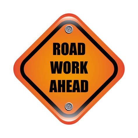 Road Work Ahead Sign Design Vector Free Download