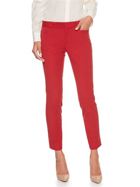 Red Sloan Pants Red Pants Slim Pants Cropped Pants Slacks For Women