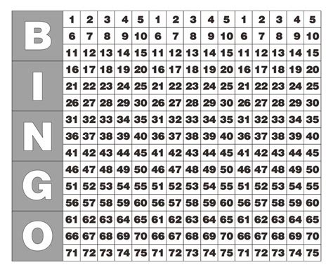 Printable Bingo Master Sheet Printable Lab
