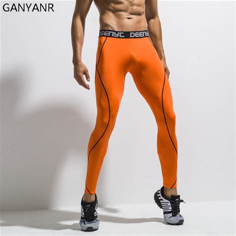 ganyanr running tights men sport leggings basketball compression pants fitness athletic
