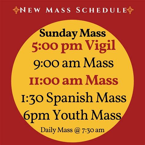 Updated Mass Schedule St Norbert Parish