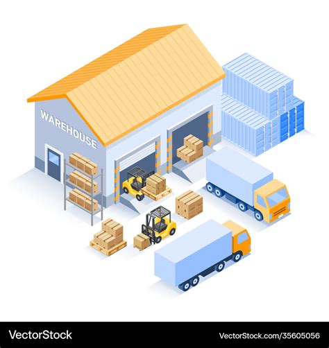 Warehouse Industrial Isometric Royalty Free Vector Image