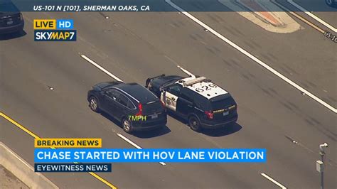 Driver Leads Chp On Chase From San Gabriel Valley To Sherman Oaks Abc7 Los Angeles