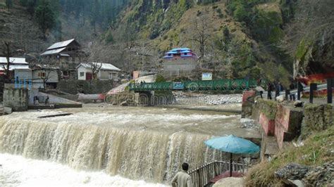 Beautiful View Of Kutton Waterfall Neelum Valley Kashmir Editorial