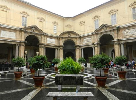 Octagonal Courtyard Vatican Italy The Incredibly Long Journey