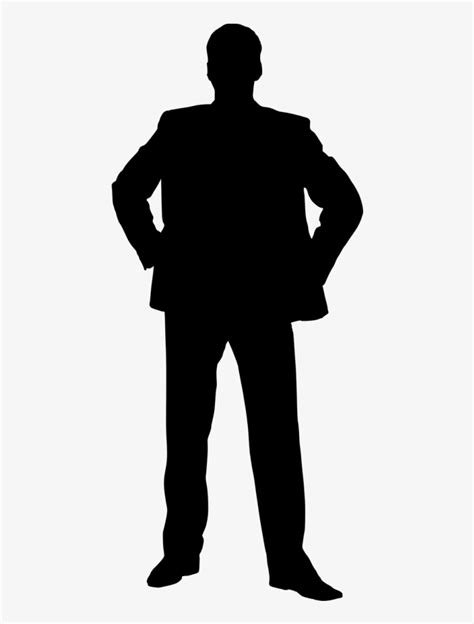 Silhouettebusiness Man Standing Man Confidently Silhouette Png Image