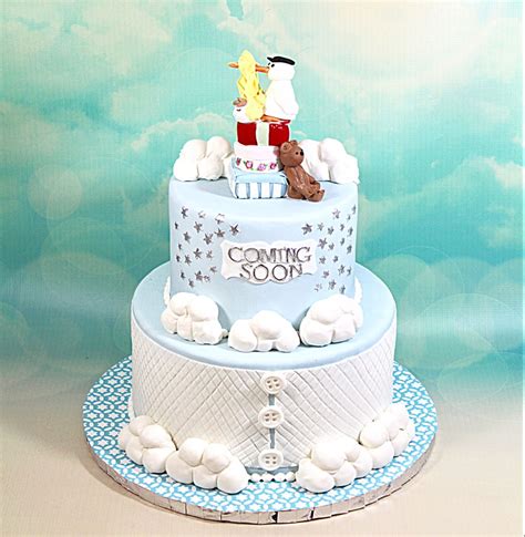 Step by step instructions for how to make a baby bathtub diaper cake. Stork Baby Shower Cake - CakeCentral.com