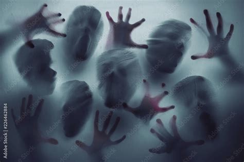 Screaming Ghost Faces Stock Photo Adobe Stock