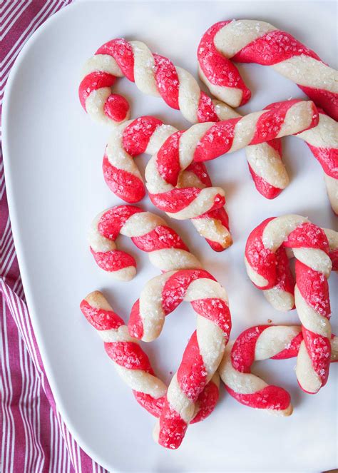 50 easy christmas candy and treat recipes. Candy Cane Cookies Recipe {Soft & Pepperminty ...