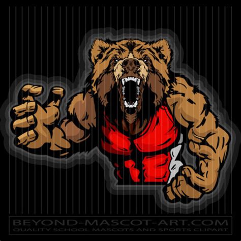 Bear Wrestler Wrestling Mascot Clip Art Image In Vector Format