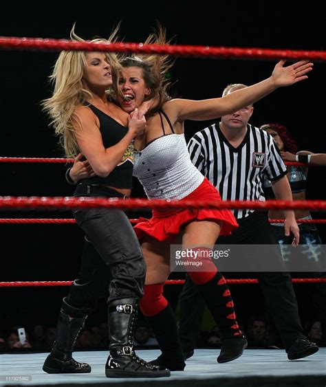 Hair Flies Everywhere As Trish Stratus And Mickey James Fight It Out