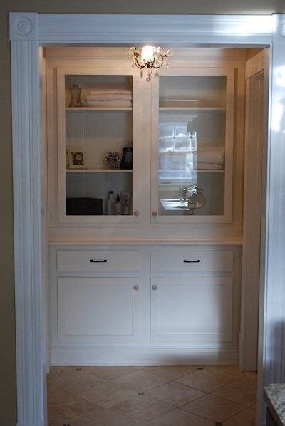 Bathroom vanity or any cabinet with details. Handmade Built-In Linen Closet by Larue Woodworking ...