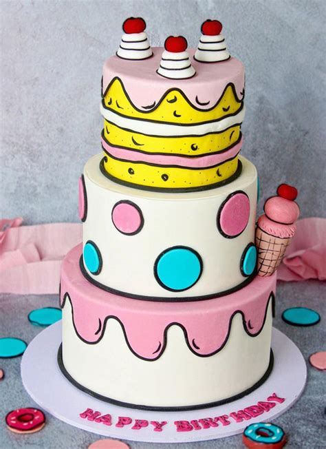 25 Comic Cake Ideas That Re Trending Three Tiered Cake