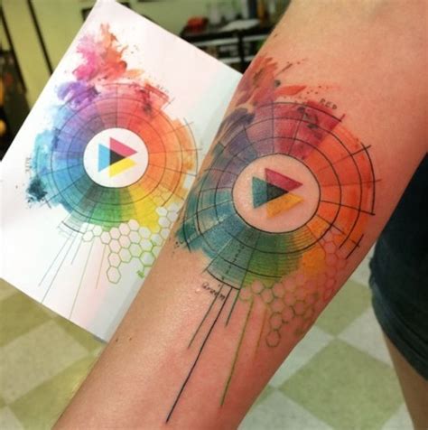 Dancing cranes leg tattoo image credit: 21 Visually Stunning Watercolor Tattoos