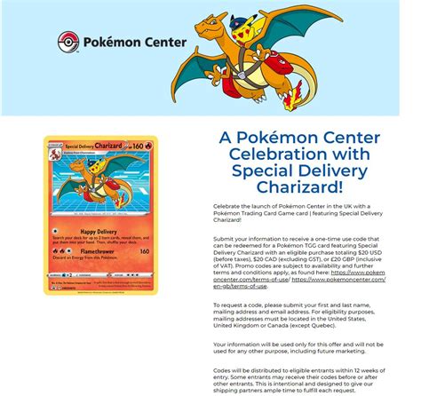 Pokemon Center Special Delivery Charizard Card