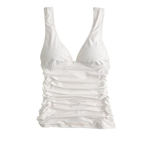 Lyst Jcrew Ruched Tankini Top In White