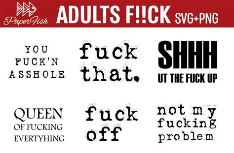 Adults Fck Swearing Bundle Svg Png Clipart Rude Funny Quote Etsy