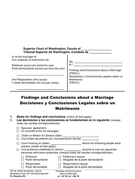 Form Fl Divorce231 Fill Out Sign Online And Download Printable Pdf