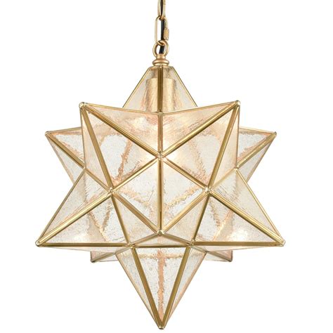 Enjoy free shipping on most stuff, even big stuff. Brass Moravian Star Pendant Lights Seeded Glass Shade, 15-Inch