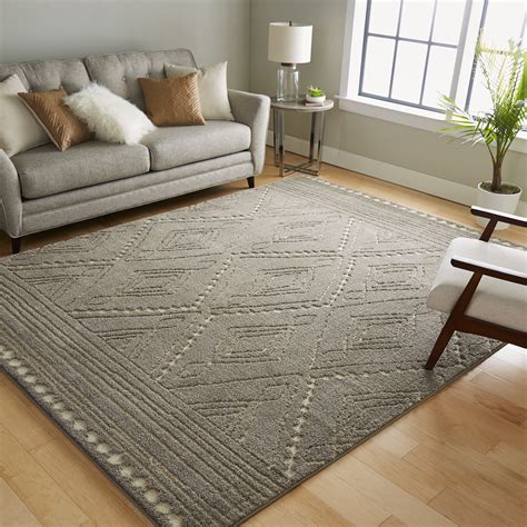 Mohawk Home Nomad Vado Grey Transitional Geometric Bohemian Woven Area