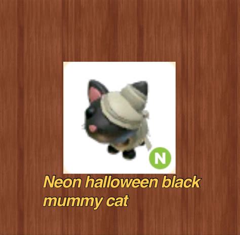 Neon Hollowen Black Mummy Cat Adopt Me Roblox Video Gaming Video