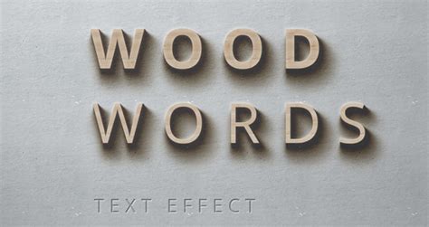 Psd Wood Words Text Effect Photoshop Text Effects Pixeden