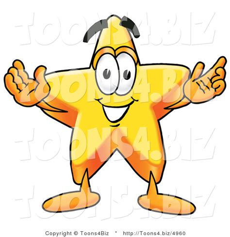 Illustration Of A Cartoon Star Mascot With Open Arms By Toons4biz 4960